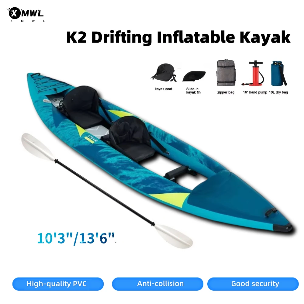 Fishing Boat Seat - Canoë-kayak gonflable pour 1-2 personnes, 840D,