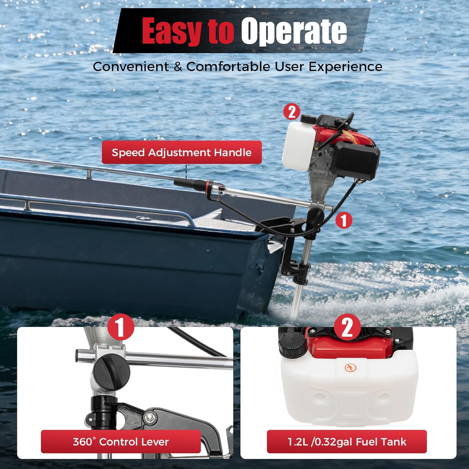 Fishing Boat Outboard Motor - Moteur hors-bord 4HP, moteur marin 4