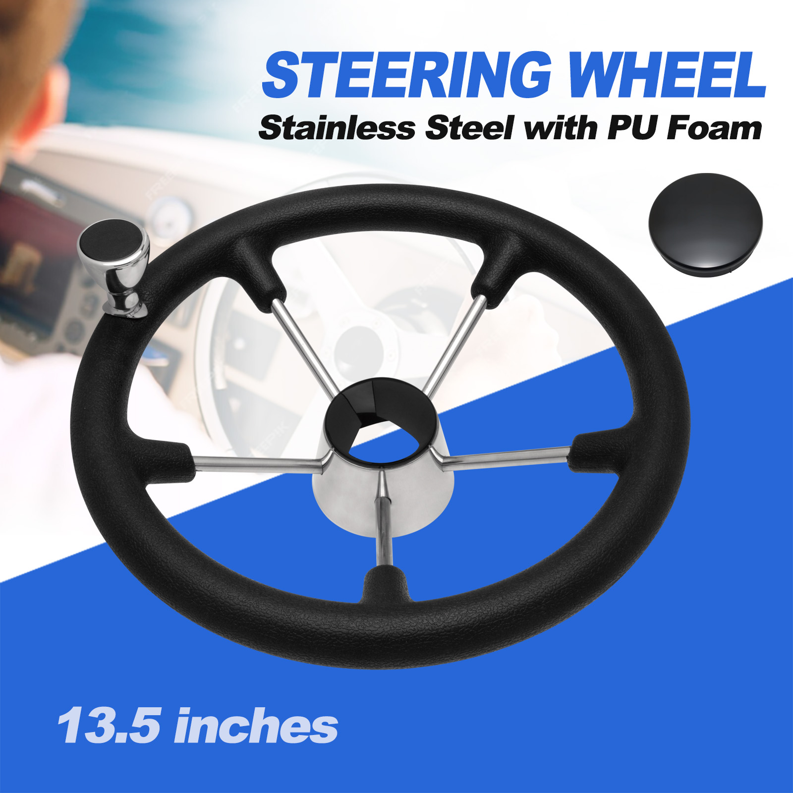 Volant de bateau en acier inox - Fishing Boat Steering Wheel avis et prix