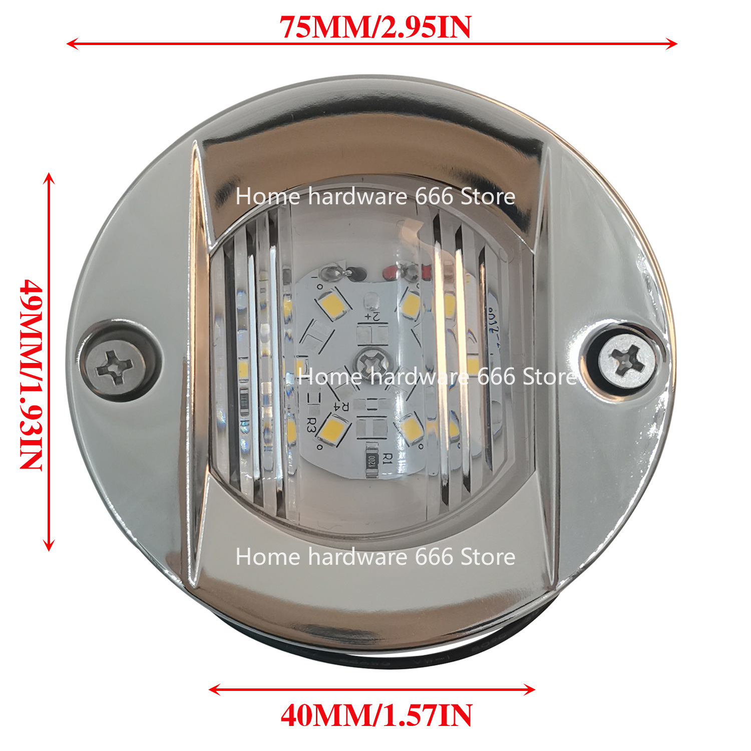Feu arrière rond en acier inox - Fishing Boat Navigation Light avis et prix